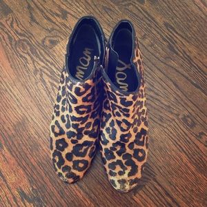 Sam Edelman cheetah print booties (real cow fur)
